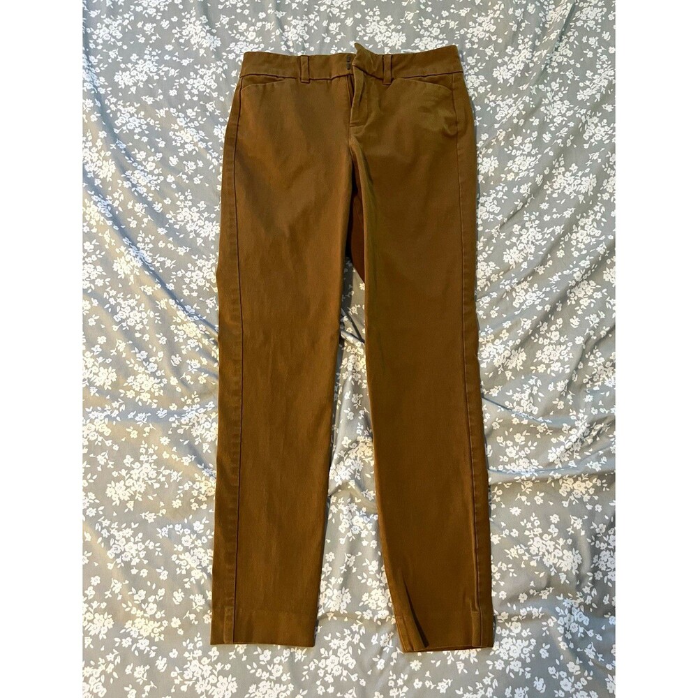 Old Navy Women’s Brown High-Rise Skinny Chino Pants Secret Smooth Pockets Twill
